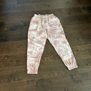 girls pink tie dye sweatpants